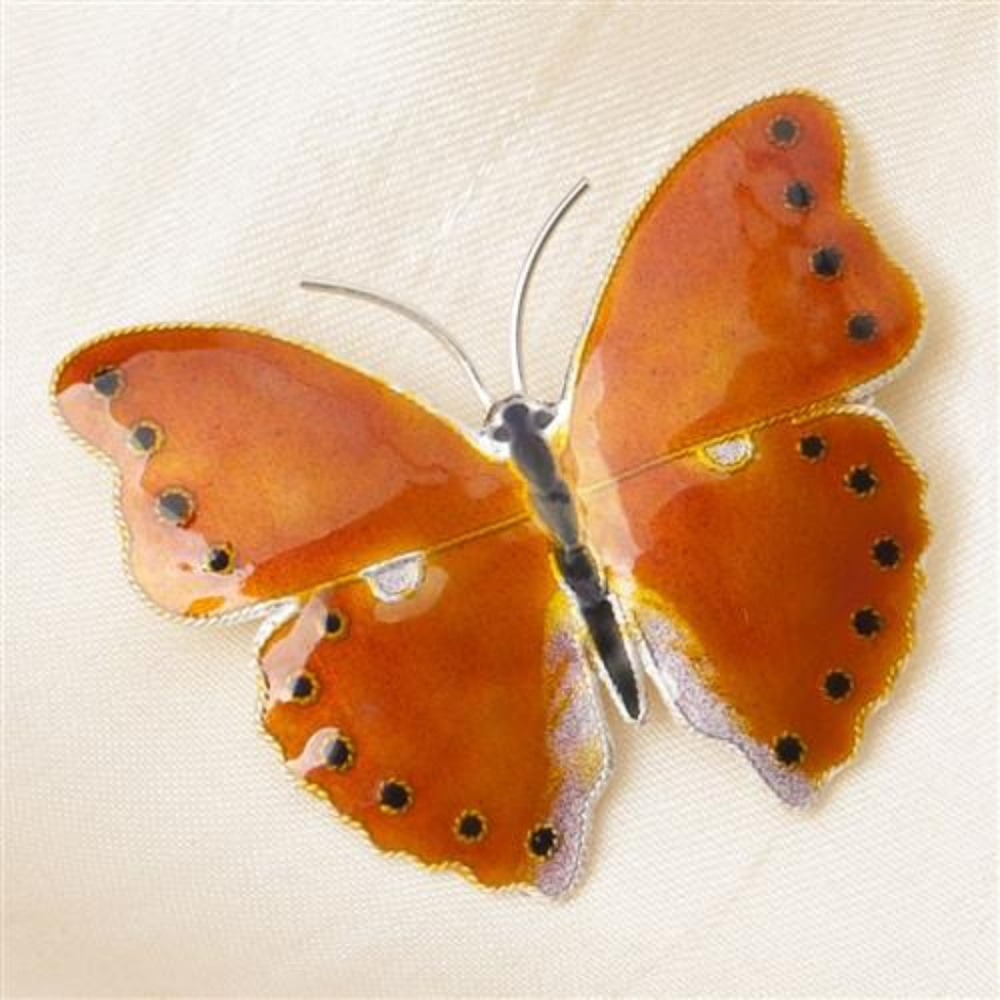 Sterling Silver Copper Butterfly Pin